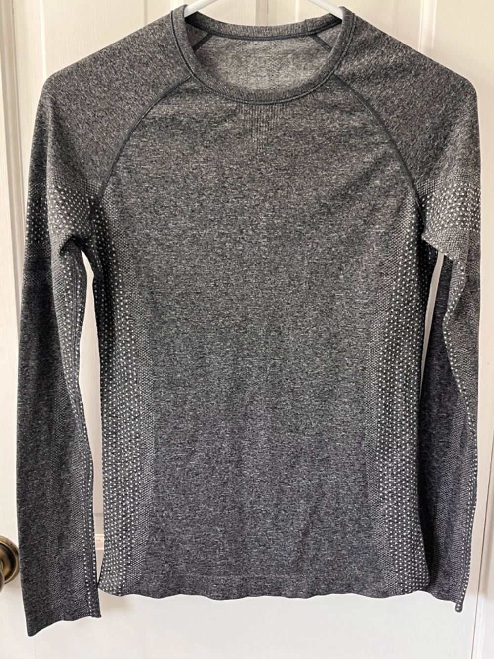 Figs Salta Seamless Long Sleeve Underscrub in Heather Charcoal